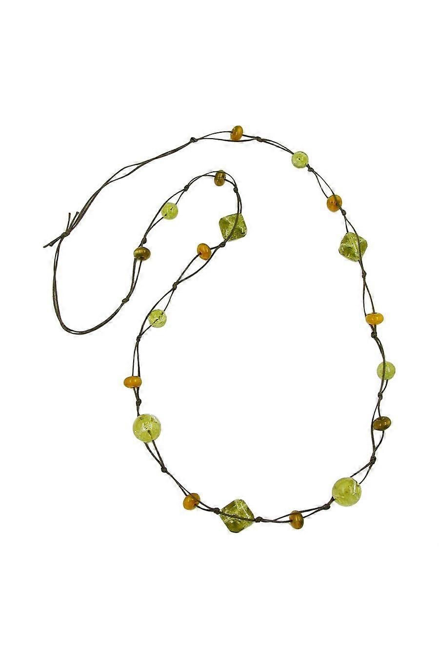 Necklace Beads Olive-crash 110cm - Gl02062