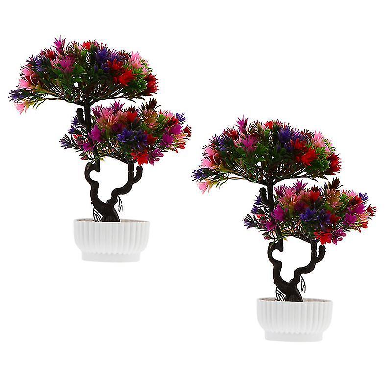 27X31cm Colorful Pots & Planters 2 Pcs Artificial Flower Ornament Plastic Flower Decor Guest-greetin