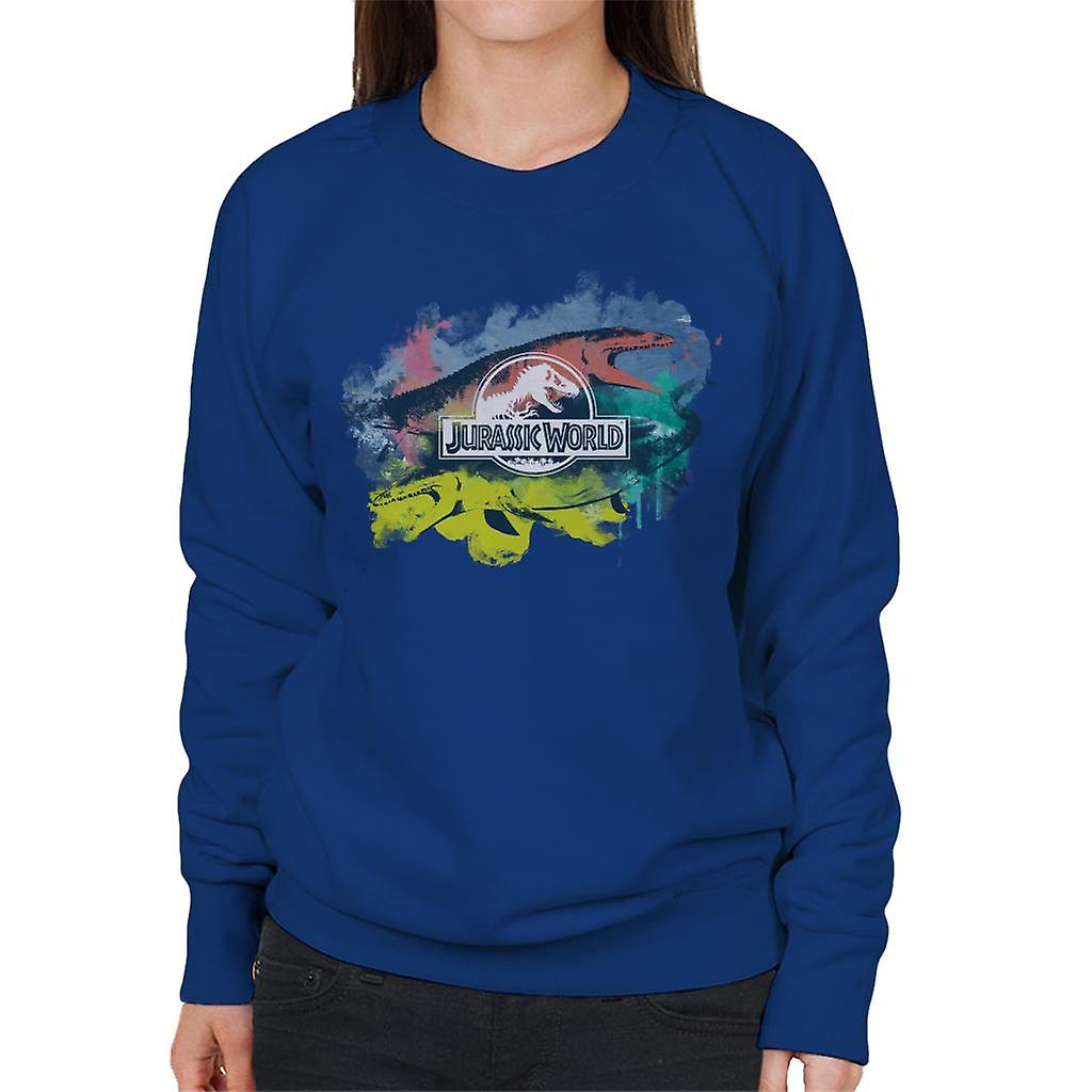 Jurassic Park Mosasaurus Brush Stroke Montage Women's Sweatshirt