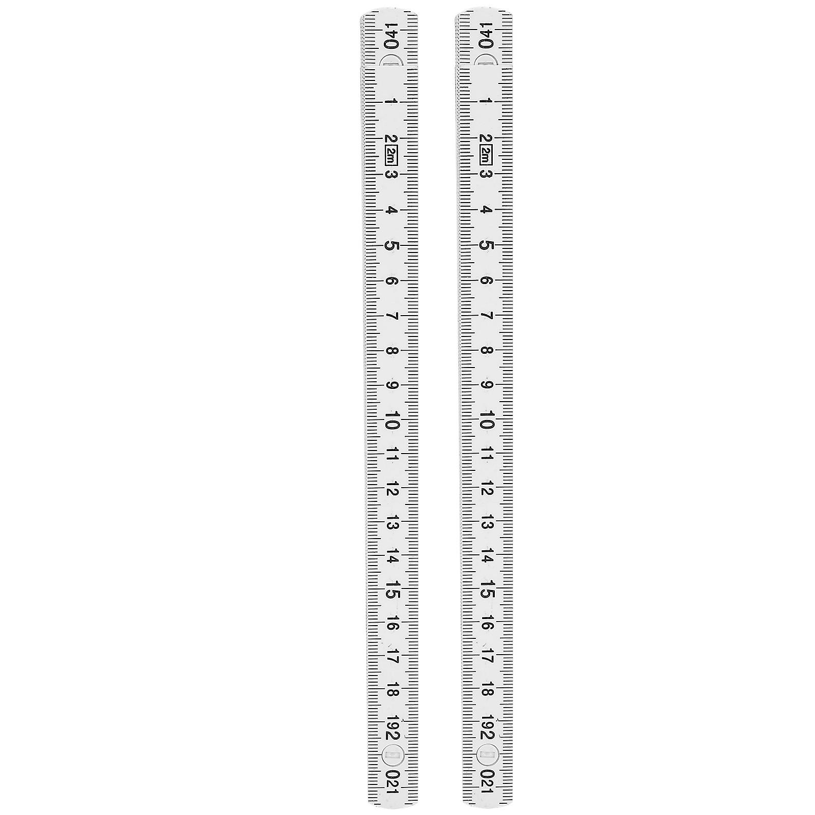 2Pcs 2m Folding Carpenters Ruler Lightweight Compact Measuring Stick Woodworking Tool