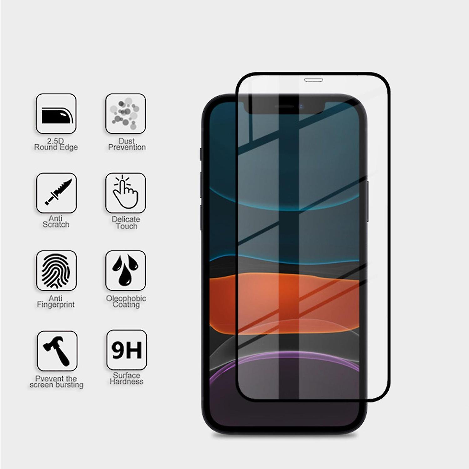 1 Set Full Coverage Peep-proof Screen Protector Exquisite Tempered Glass Screen Cover for iPhone 13 
