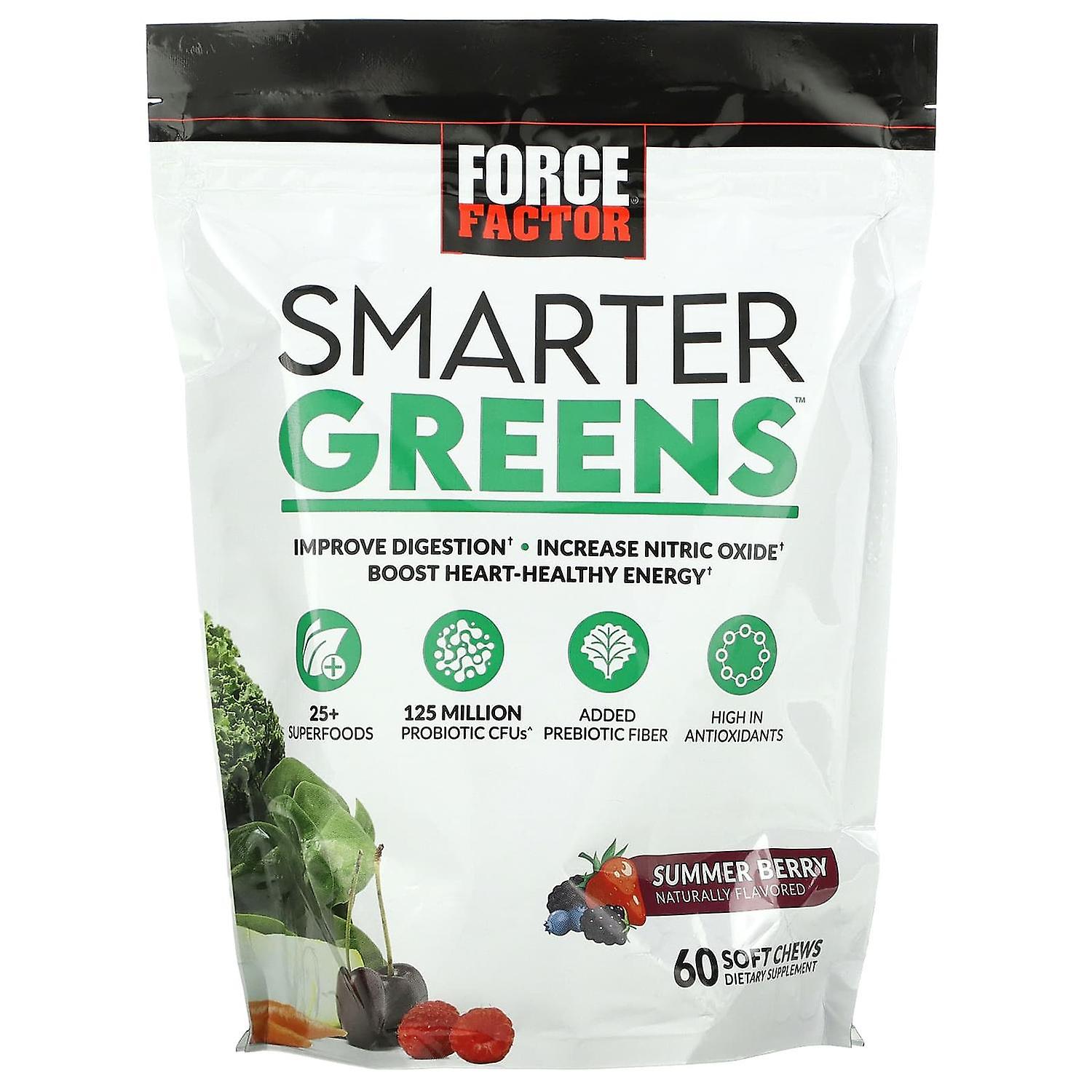 Force Factor, Smarter Greens, Summer Berry, 60 Soft Chews