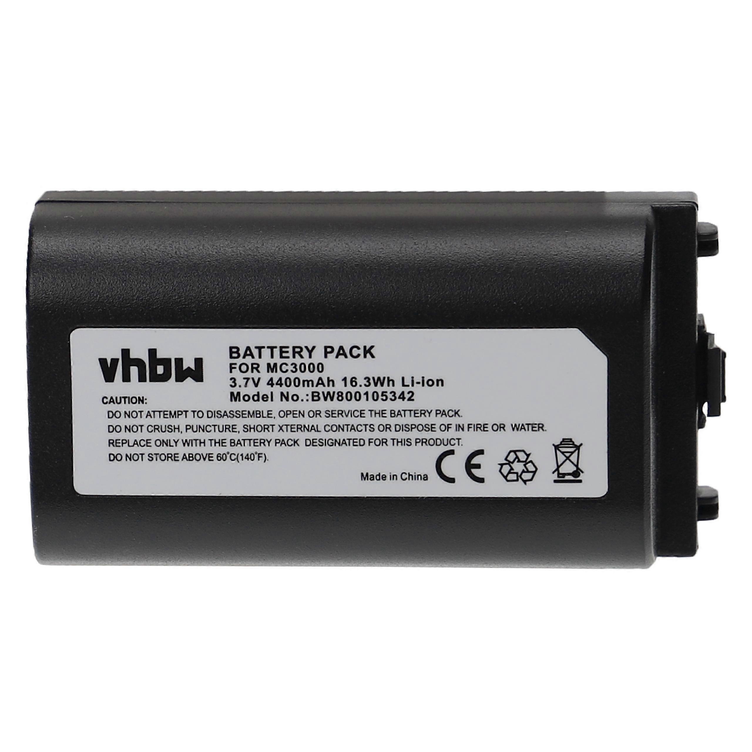 vhbw Battery Compatible with Symbol MC30X0RLCP48S-00E, MC30X0RLMC28S-00E, MC30X0RLMC38S-00E Barcode Scanner POS (4400 mAh, 3.7 V, Li-Ion)