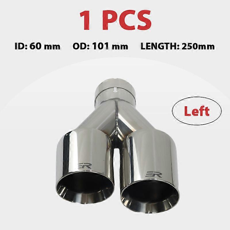1 Pcs Upgrade Exhaust Double Exit Exhaust Pipe Mufflers Nozzle Decoration Universal Stainless modify