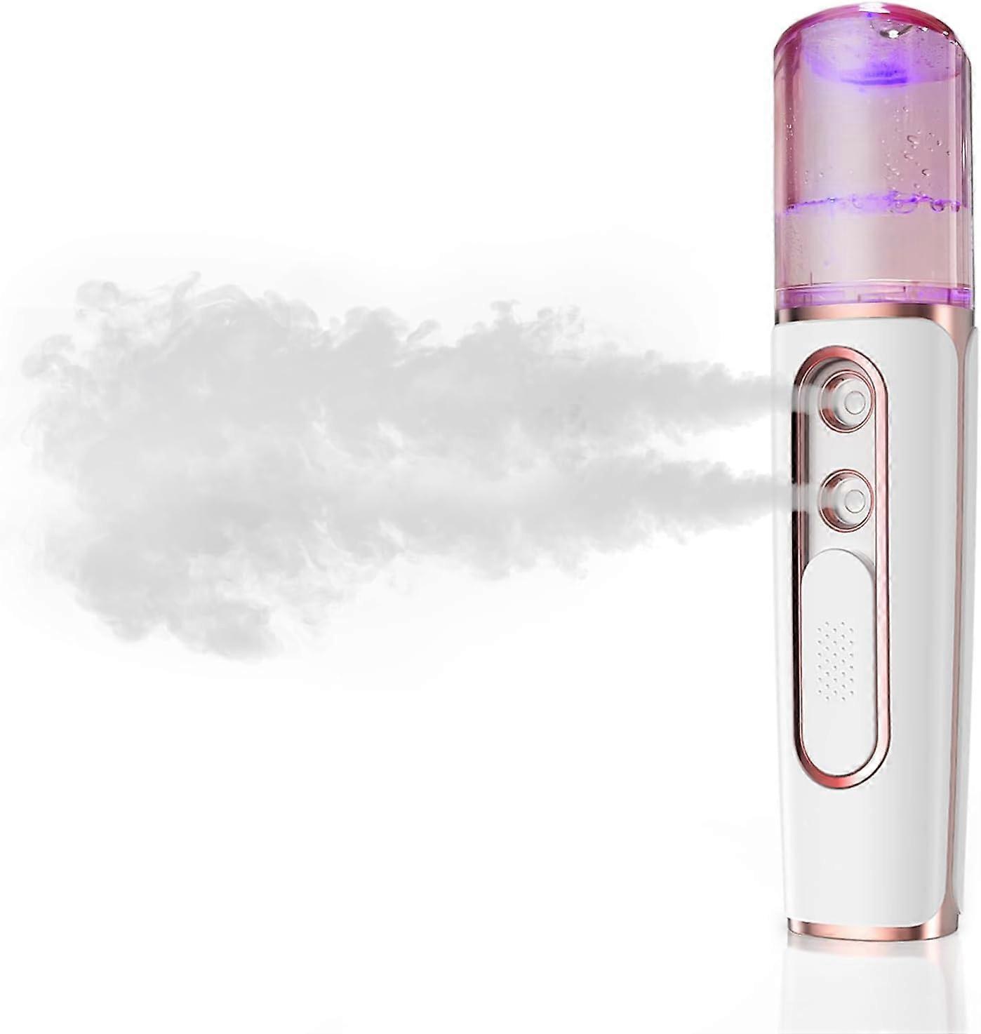 Facial Mister, Cool Mist Face Steamer with 2 Spray Nozzle, USB Rechargeable, Visual Water Tank