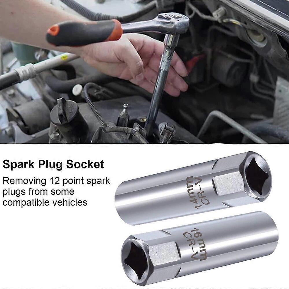 Car Spark Plug Socket Universal Magnetic Spark Plug Wrench Spark Plug Removal Auto Repair Tool Practical Accessories 14mm 16mm FN9U6060