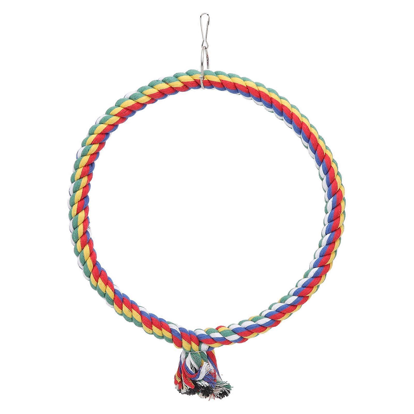 Oiseau Coton Corde Anneau Jouet Perroquet Coloré Balançoire Jouets pour Perruches Calopsittes Conure Inséparables Pinsons Ara L