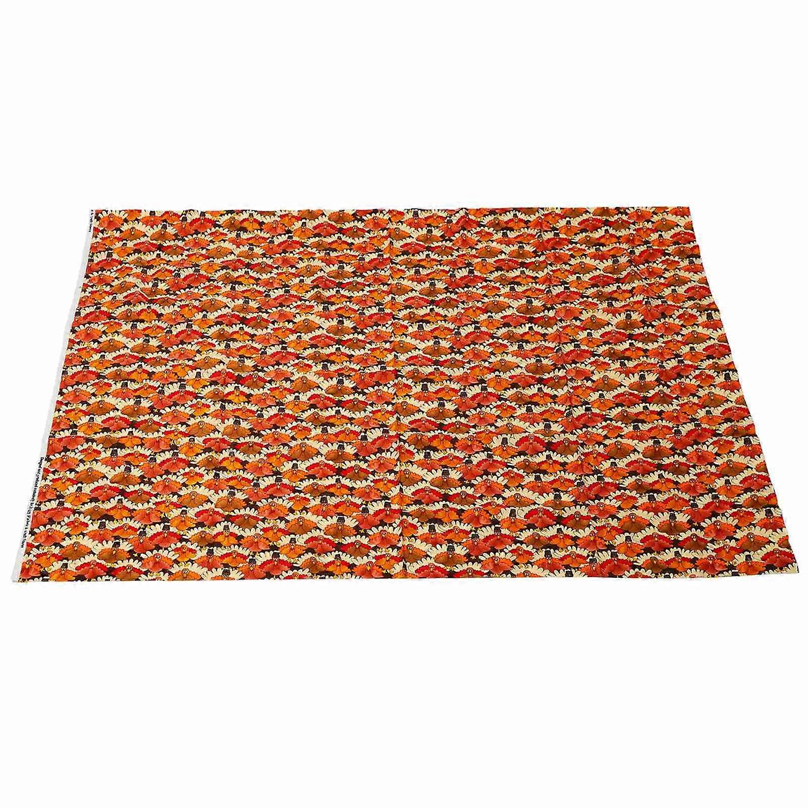 Turkey Print Fabric Cotton Plain Weave Soft Cloth Craft Fabric Easy Cutting for DIY Craft