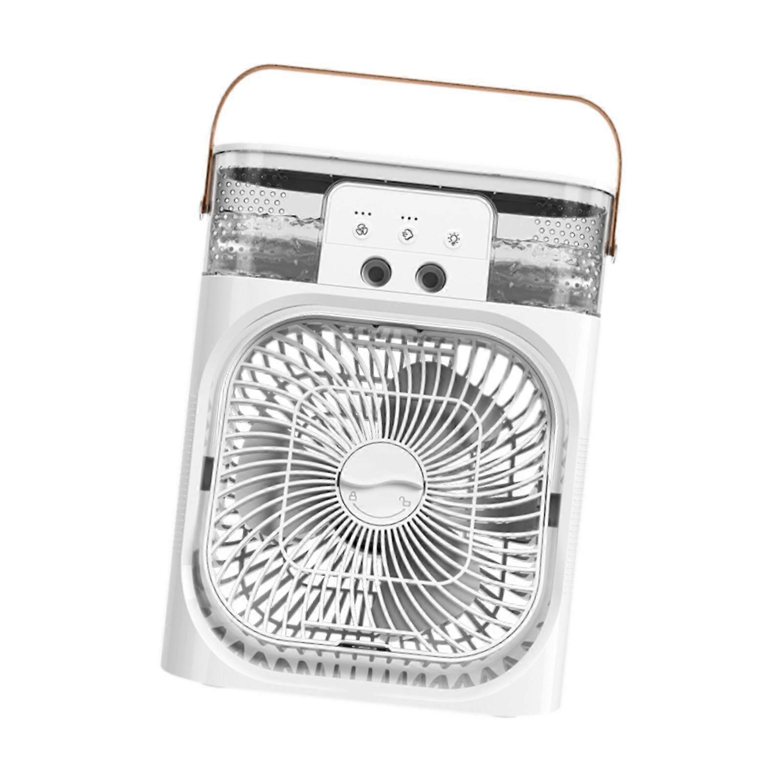 Portable Air Conditioner Fan Low Noise 3 Speeds Desktop Fan with Water Tank White