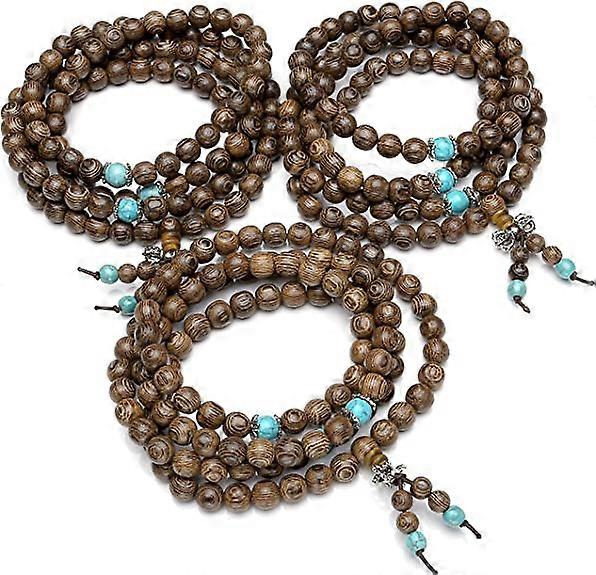 108 PERLINE DI Legno Perline Di Preghiera Buddismo 6Mm - Foto 4