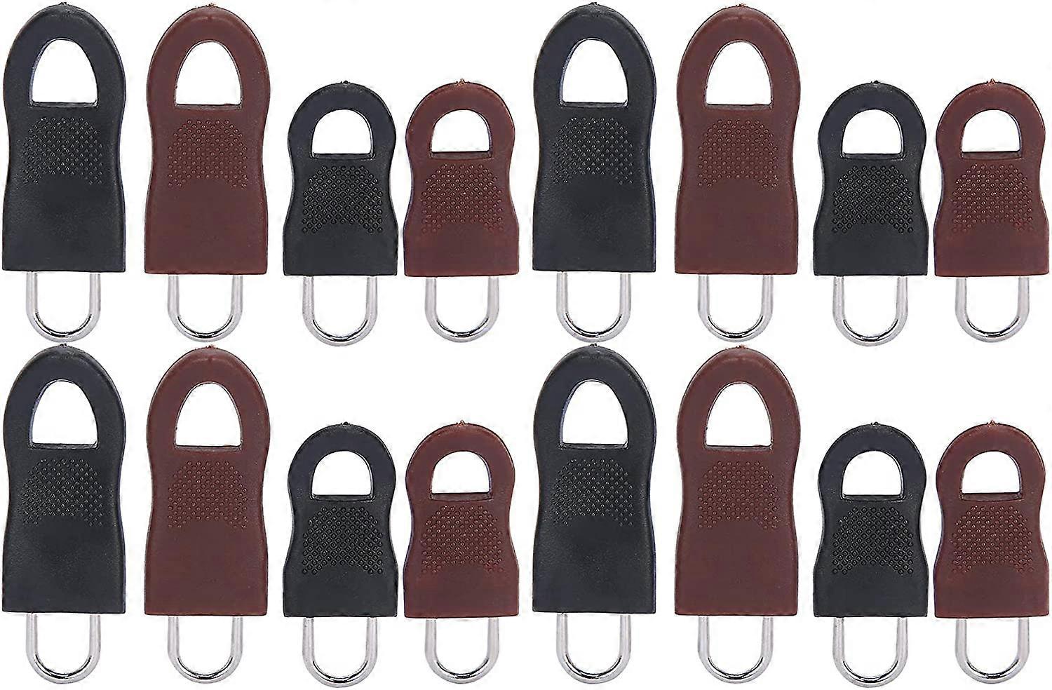16 pcs Universal Detachable Zipper Pull Tag Set Alloy Rubber Fixer Puller Tab Replacement