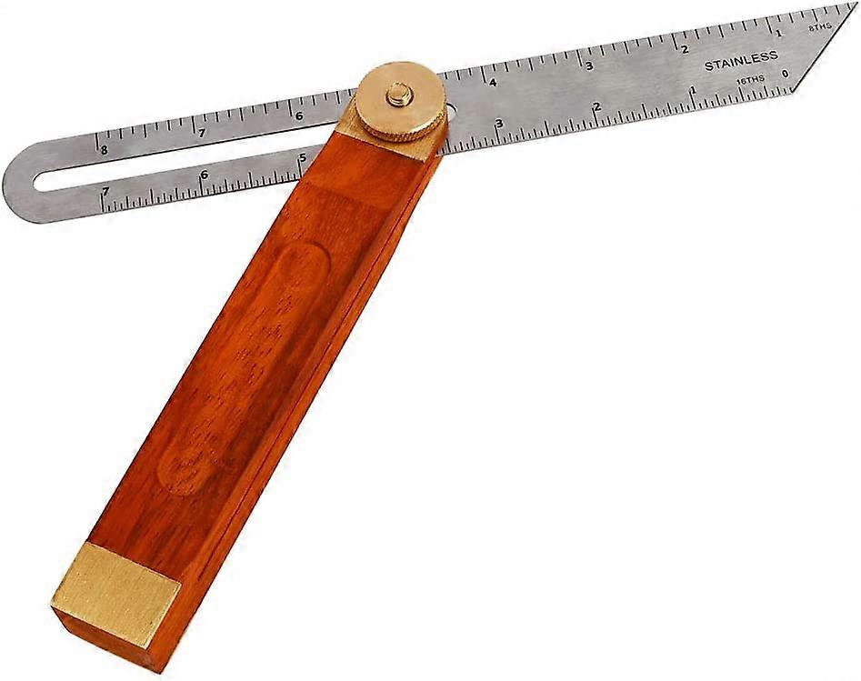 9" Woodworking Square Adjustable Angle Active Gauge Sliding T-Bevel