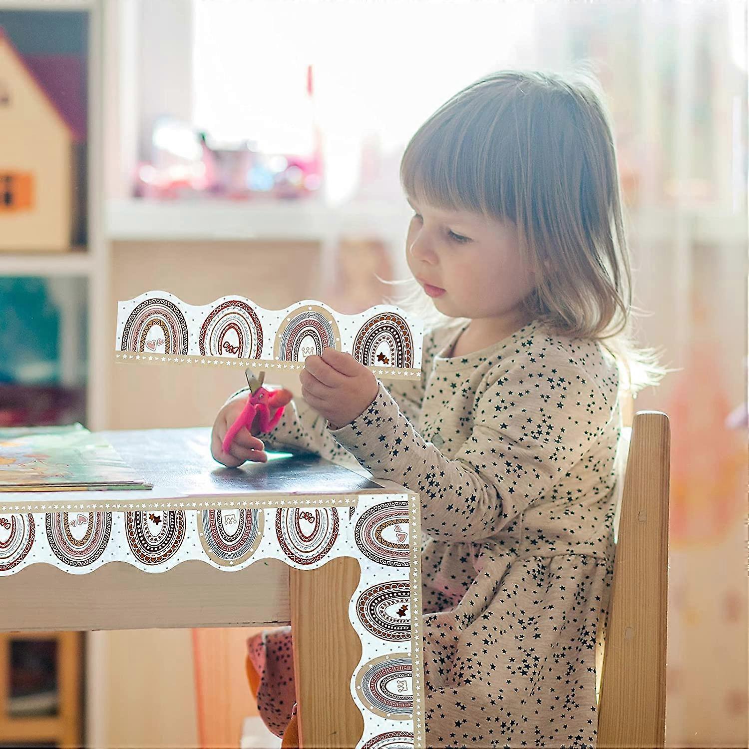 SCALLOPED Border Display Bohemian Rolled  For Display Table School Decorations (20mx7.5cm)