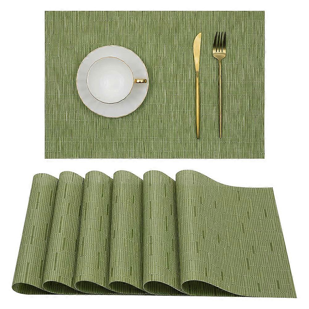 6pcs Premium Woven PVC Placemat Oil Resistant Washable Pot Holders Anti-scalding Non-Slip Decorative Mats