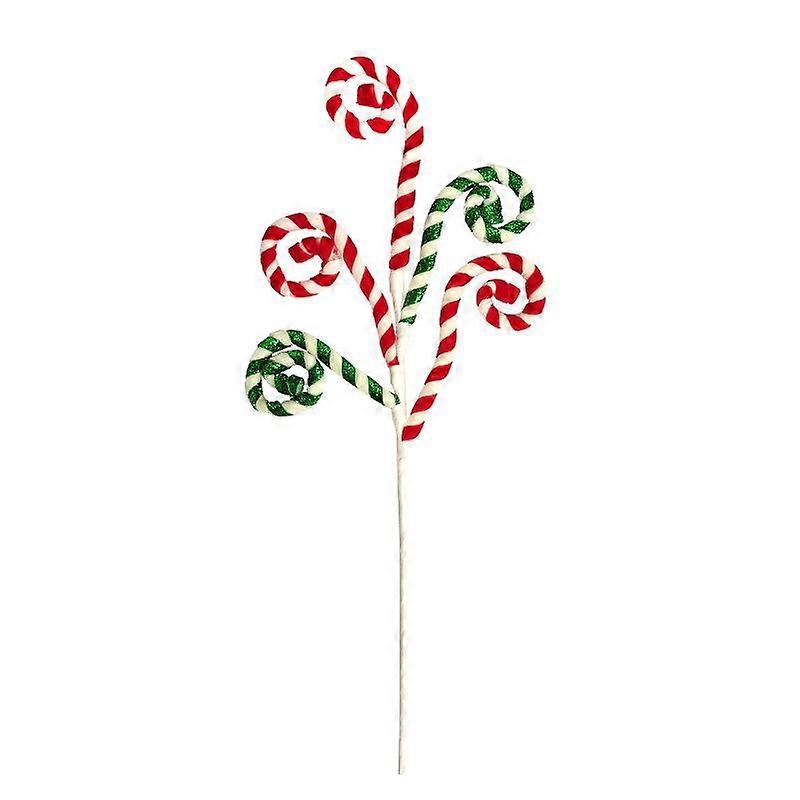 Decorazione di bastoncini di zucchero natalizio, colore rosso e verde, 51 cm