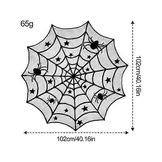 Halloween Lampshade Cloth Decor Halloween Decorative Curtains Halloween Window Curtains Black Lace Halloween Party Decoration