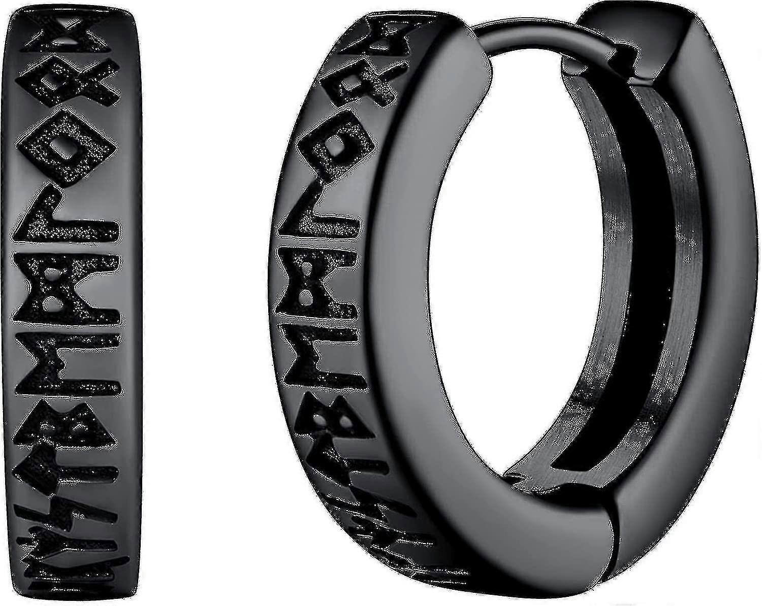 北欧维京符文耳环，男女通用，12 毫米耳环，精美礼品包装