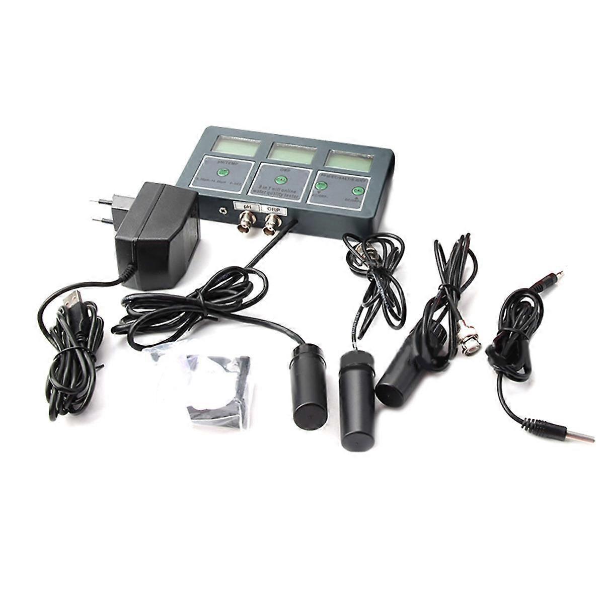 Tuya WiFi Wasserqualitätsdetektor S.G/PH/EC/ORP/TDS//SALZ/TEMP Messanalysator Wassermonitor EU-Stecker