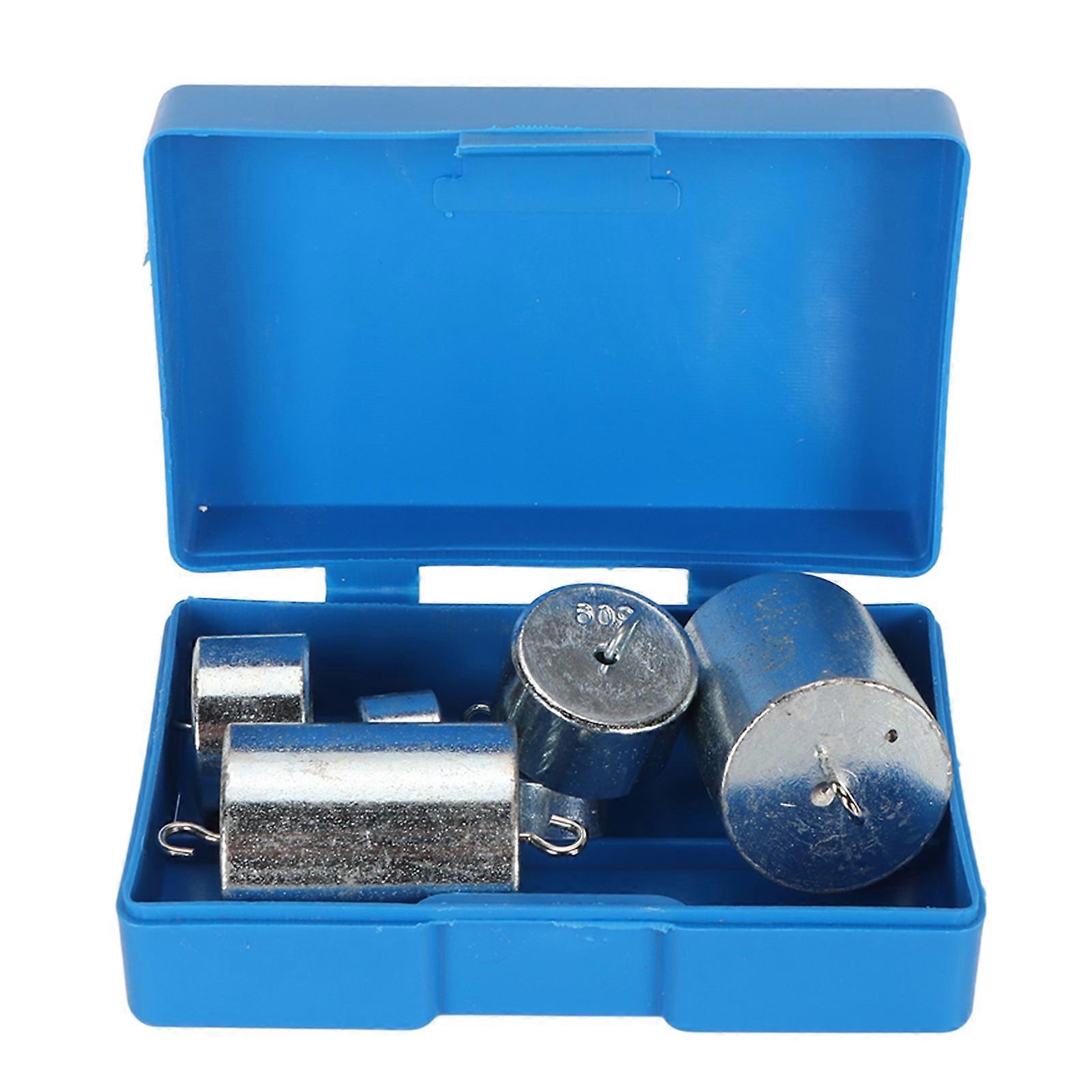 7pcs Set Double Hook Weight Set Chrome Plated Steel Hook Weight for General Science Physics Laboratory Work with Case