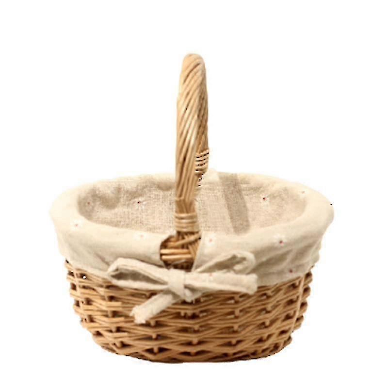 hand-woven wicker basket simulation flower basket single handle