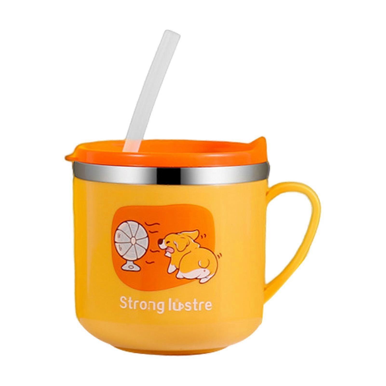 Wharick 270ml Learn Drinking Cup Easy to Use Convenient Lovely Dinosaur Kid Sippy Cup for Child