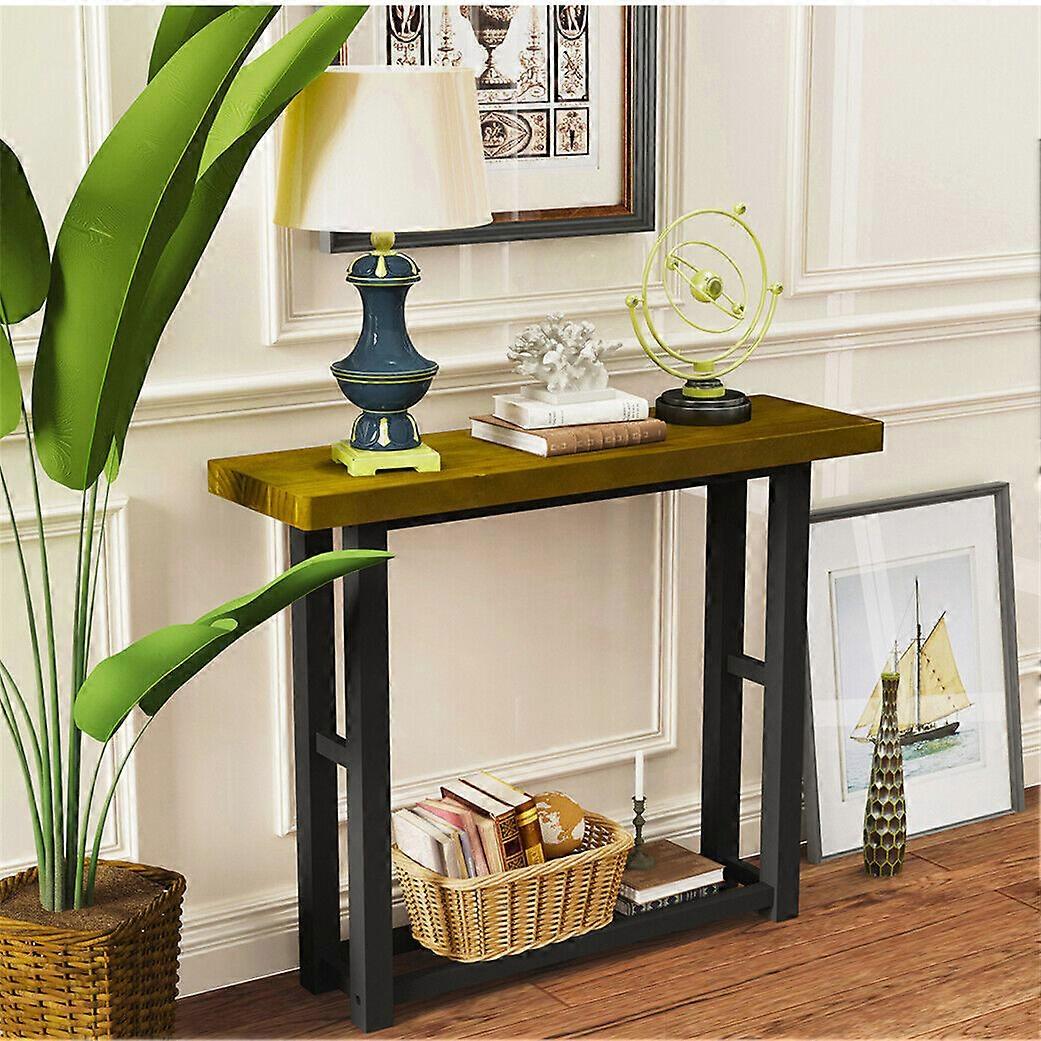 Rustic Console Table Industrial Hallway Solid Wood Table