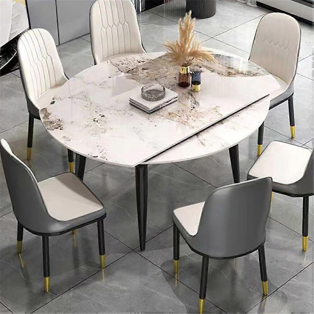 Extendable Kitchen Dining Tables Round Retractable 4-6 People Restaurant Table