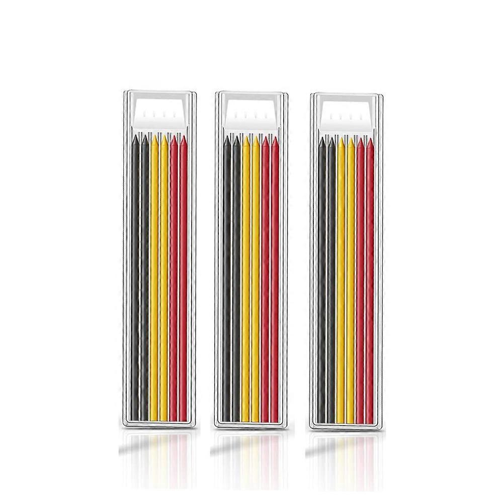 Solid Carpenter Pencil Set Hole Mechanical Pencil Refill Construction Marker Marking Tool for Carpenter Scriber Woodworking Arch