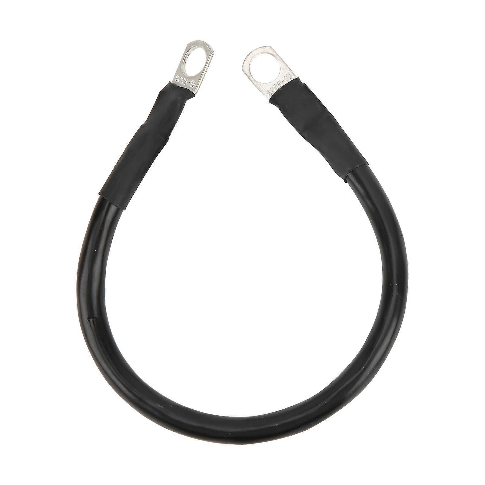 11.8in Ground Wire 4AWG 25mm2 150A High Toughness Flexible Earth Cable for Battery Inverter Black