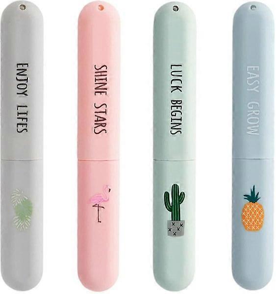 4-Piece Toothbrush Head Protective Case Set for Travel