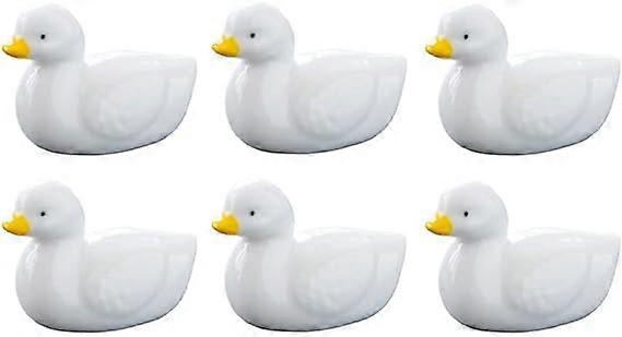 6pcs Ceramic Chopstick Holder Miniature Duck Chopsticks Rest Rack Spoon Fork Holder Rack Reusable Spoon Ladle Pillow Kitchen Gadget for Dining Table D
