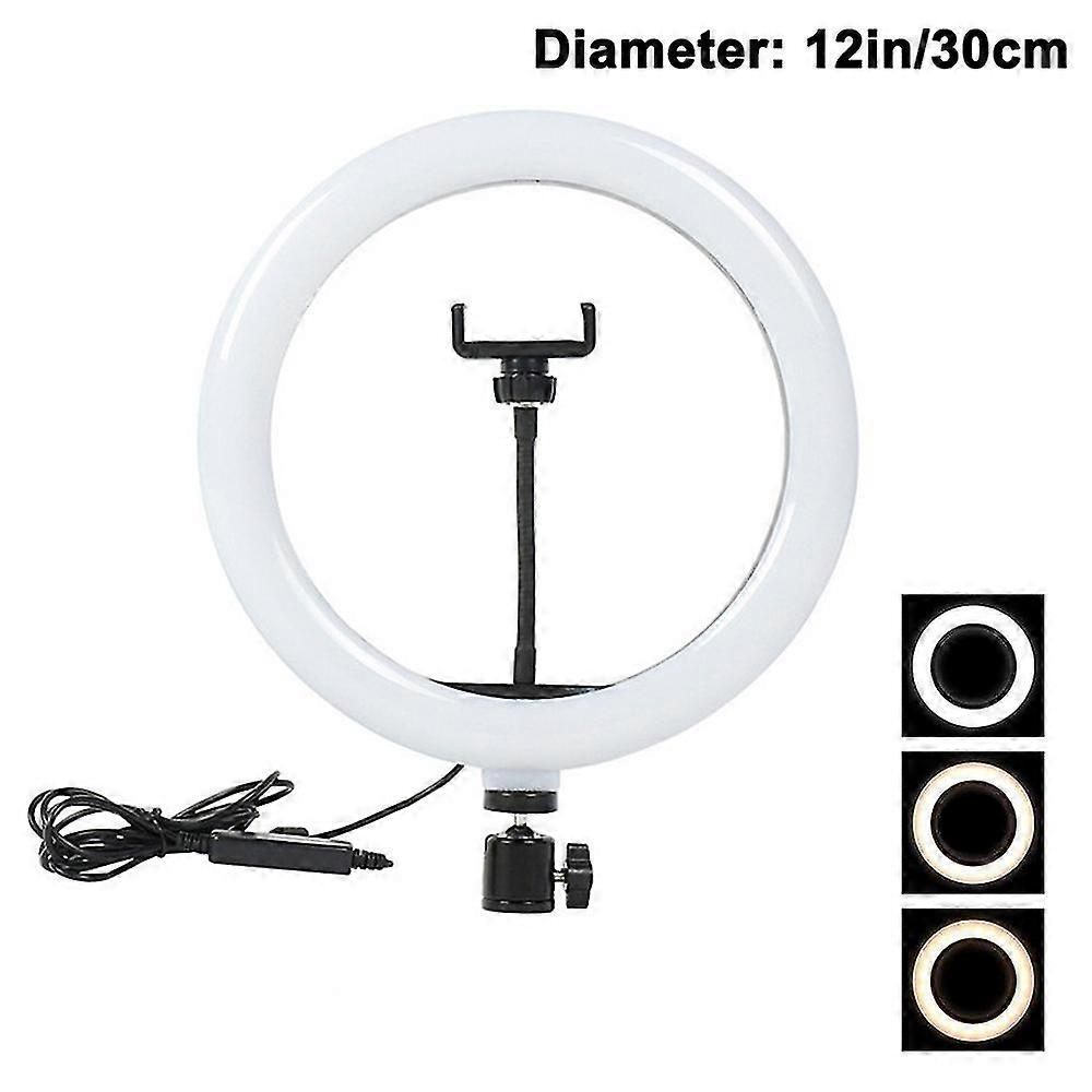 Led Ring Light Tripod Stand Phone Holder Dimmable Desk Makeup Shoot