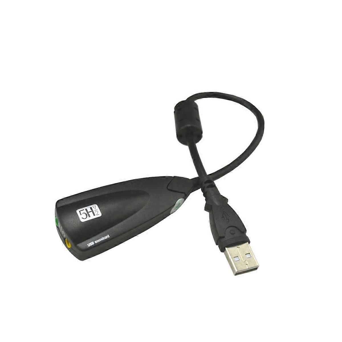 External USB Sound Card Adapter 5HV2 3D Audio Headset