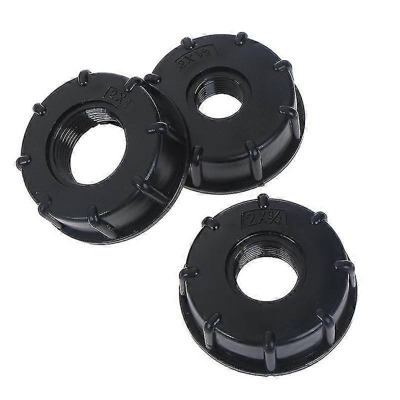 1/2" 3/4" 1" Thread Tank Adapter Tap Water Connector Replacement Valve(black,3pcs)