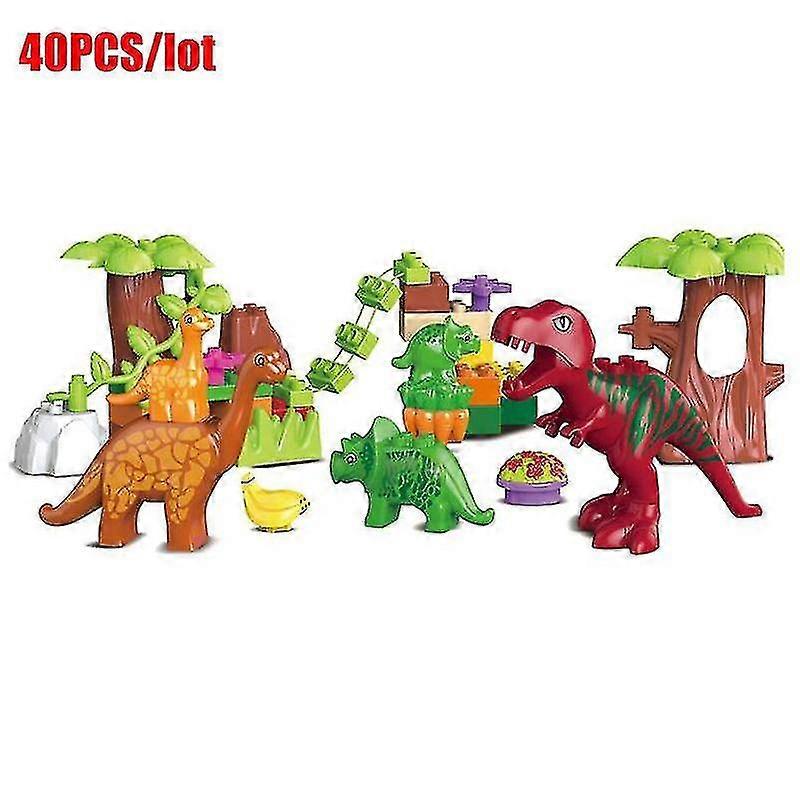 43pcs/lot Dino Valley Building Blocks Sets Large Particles Animal Dino