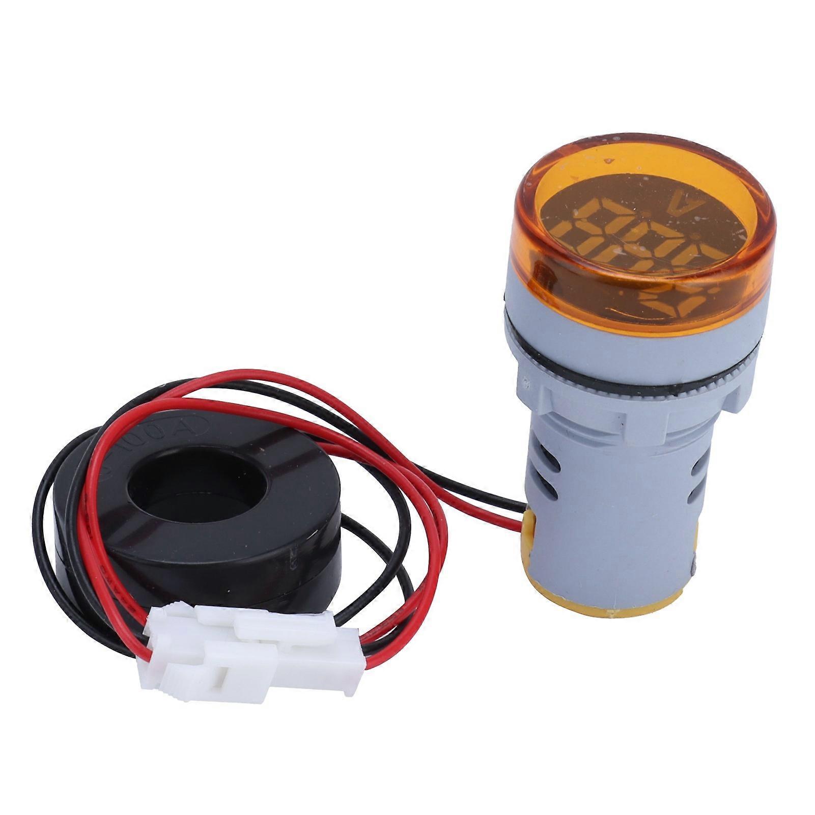 Digital Current Meter Universal Ammeter Signal Indicator Lamp Light AC 220V AD16?22DSAYellow