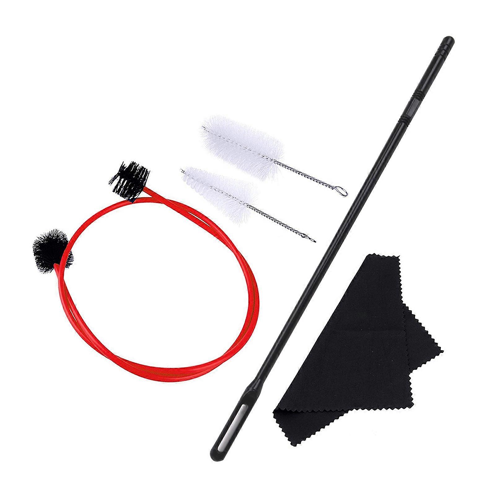 Kaesi 1 Set Trumpet Cleaning Kit Strong Cleaning Power Professional Reusable Snake Brush Scrubber Washable Anti-rust Cleaning Cloth Cornet Cleaning To