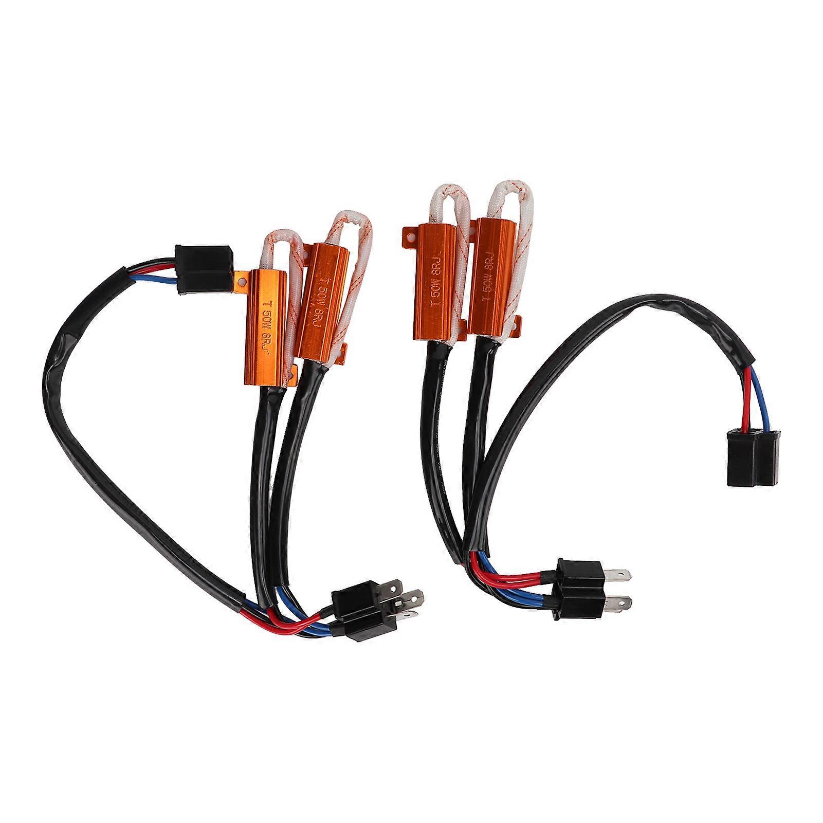 2pcs H4 50W 8 LED Resistor Error Free LED Lights Load Resistor for Decoding and Troubleshooting