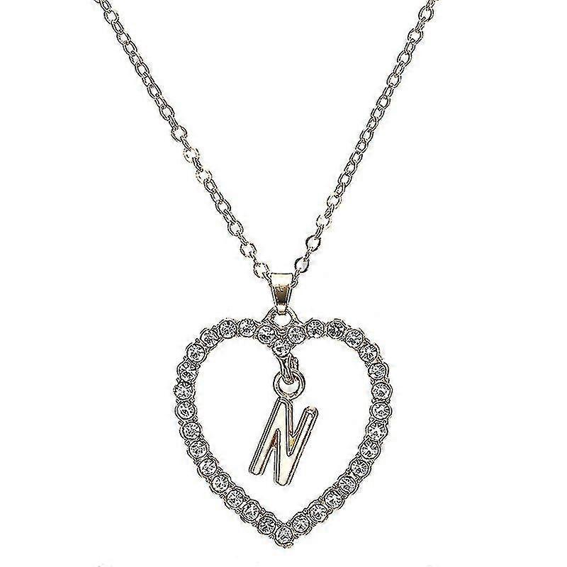 名前 イニシャル ハートペンダントネックレス、26文字 ラヴペンダントネックレス