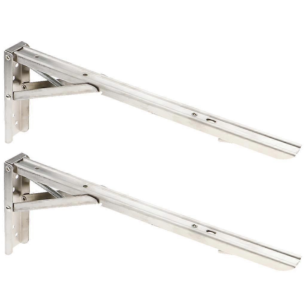 2 Pieces Folding Movable Triangle Shelving Bracket Spring Bracket 14 Inch