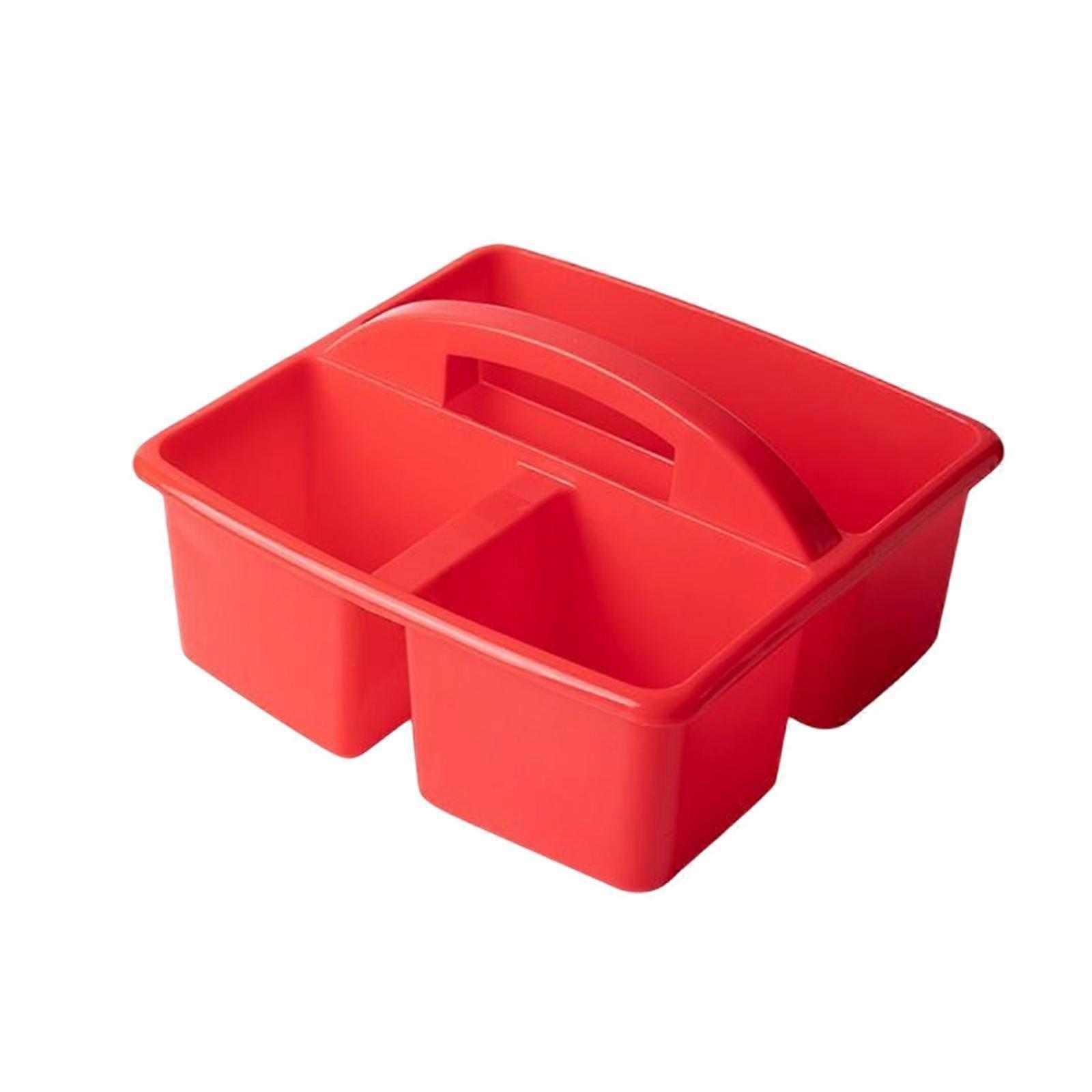 Desktop Compartment Caddy Holder Stackable Case for Crafts Sewing Dorm Red