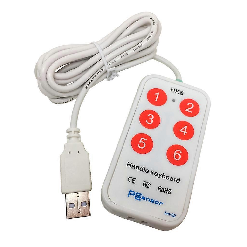 USB Handle Keyboard Keypad 6 Keys for Game Laptop Desktop PC Notebook