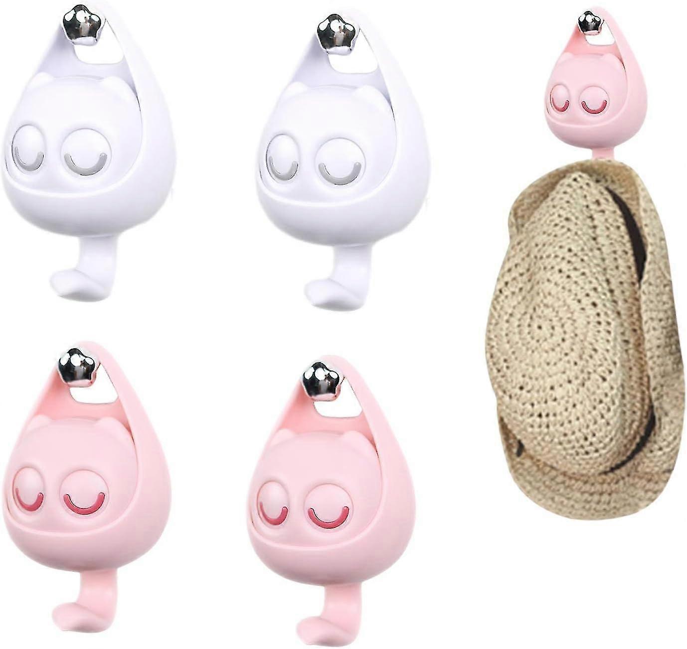 4pcs Creative Cute Wink Cat Hooks, Animal Wall Hooks, Cat Key Hook, Self-adhesive Cat Waterproof Towel Hook Creative Cat Hanger