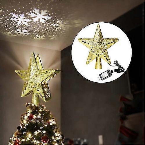 Led Christmas Tree Top Star Projection Lamp Blizzard Rotatable Projection Light