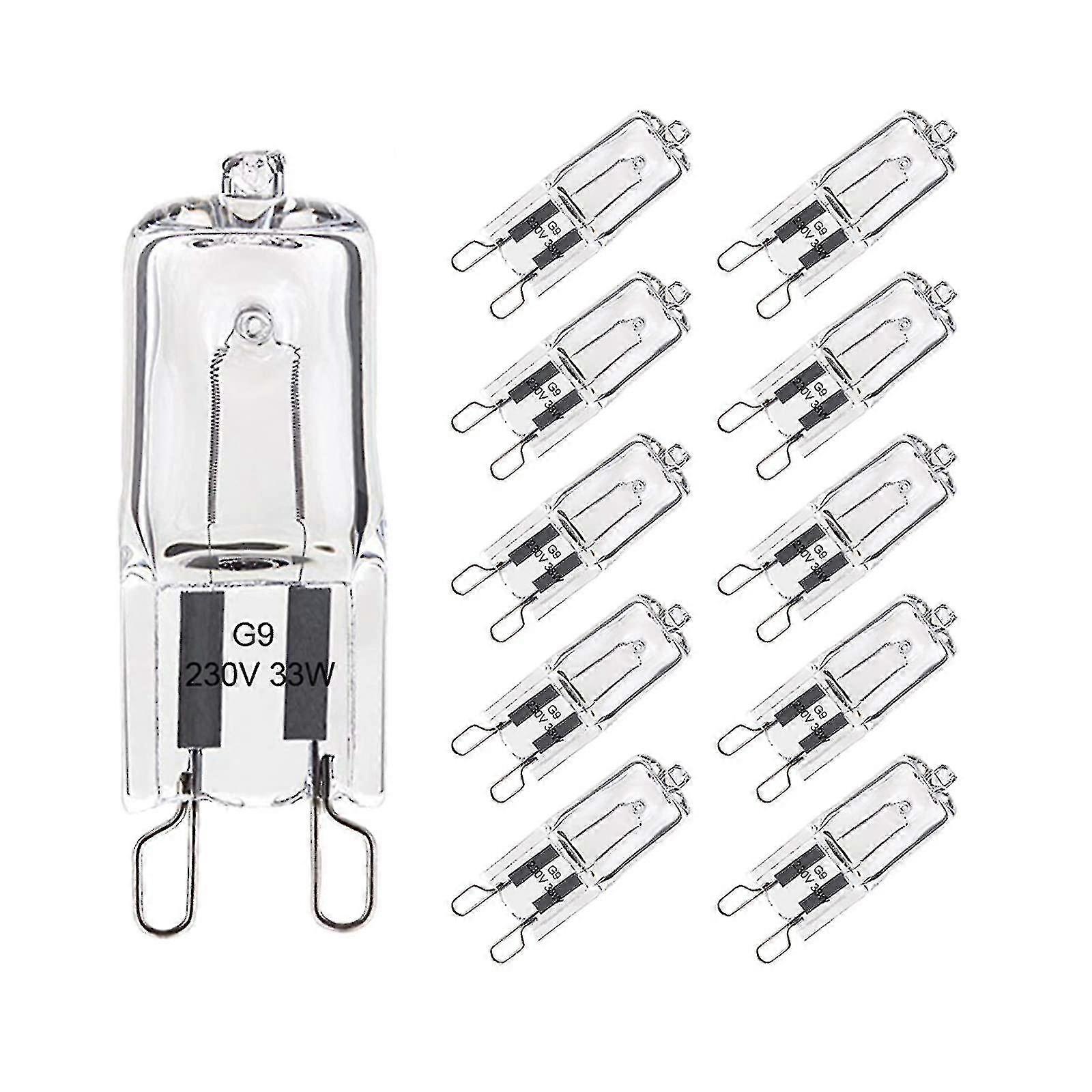 10 G9 電球 33w ウォームホワイト、ハロゲン G9 オーブン公差用 300c 、 G9 フィラメントカプセル電球 420lm 230v のロット