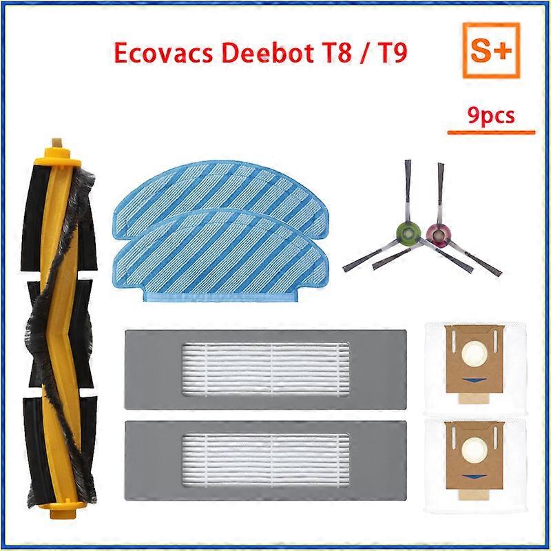 Til ECOVACS Deebot T9 AIVI T8 AIVI N8 Pro støvpose dele Hovedsidebørste HEPA-filterrobotstøvsuger udskiftning tilbehør