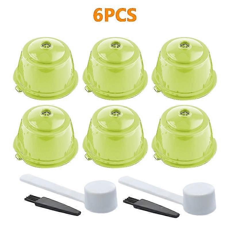 2/3/4/6pcs Refillable Capsules Filter Compatible For Dolce Gusto Reusable Capsules With Spoon Cleaning Brush