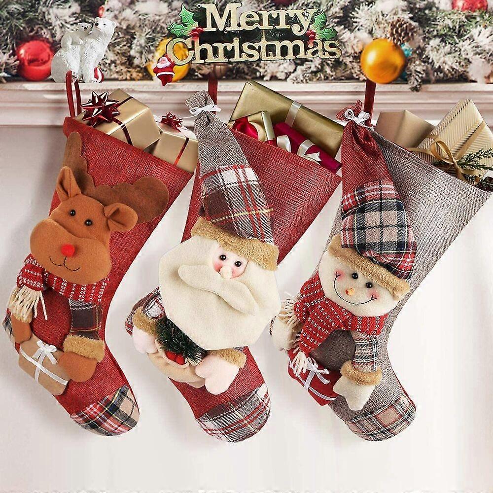 Christmas Ornaments - Santa, Snowman, Stocking