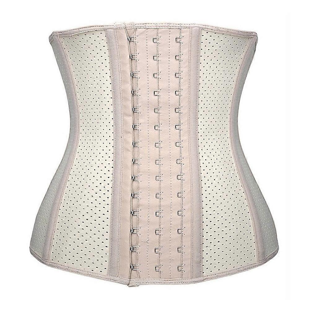 100% Latex Latex Gummi Andningsbar Mesh Kropp Formande Underkläder 9 Stålben Professionell SportKroppsformning Magebälte