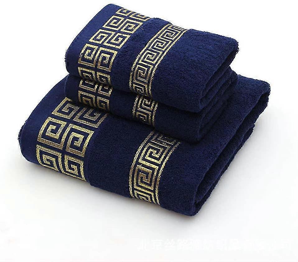 Set di asciugamani da bagno da 3 pezzi, set di asciugamani morbidi in stile greco in cotone 100% con 1 * bagno